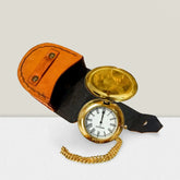 Personalized gold pocket watch for men with custom engraving
